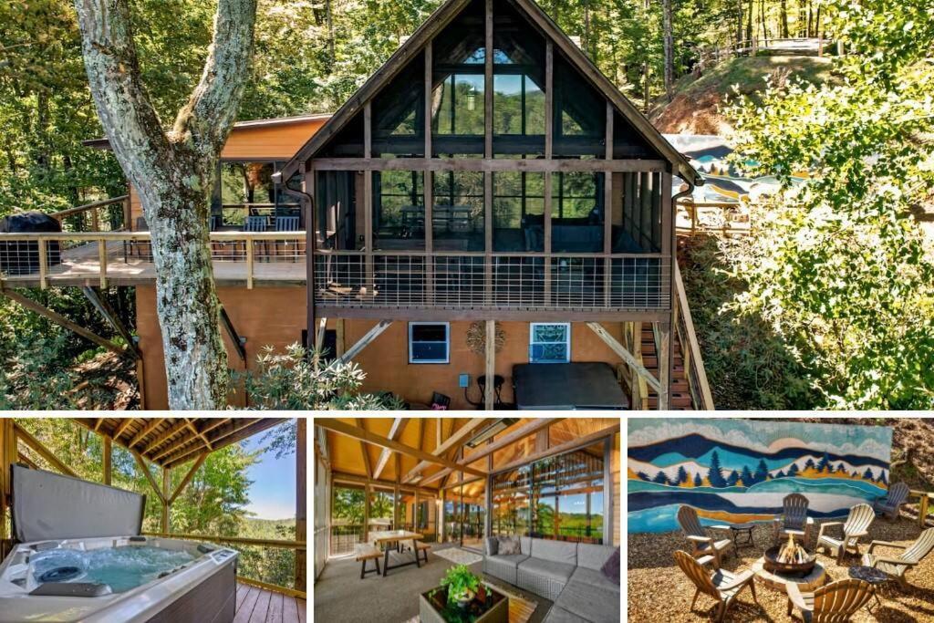 Treehouse Cabin With Mountain, River Views And Arcades Blue Ridge Luaran gambar